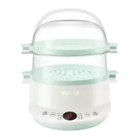 苏泊尔电蒸锅多功能迷你小型家用蒸菜神器自动断电多层蒸汽锅蒸笼 白色家用电锅