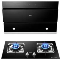 Haier/海尔吸抽油烟机燃气灶套餐烟机灶具套装厨房煤气灶组合 烟机+灶 天然气
