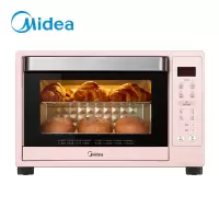 美的(Midea) 多功能烤箱上下四管独立控温 35L大容量家用烤箱 电子式操控 粉色 (35升)