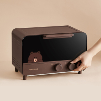 九阳line布朗熊电烤箱一体家用小容量型多功能烘焙全自动一人食 棕色