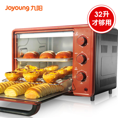 九阳烤箱电烤箱家用小型多功能32升大容量自动烘焙蛋糕 古铜色配黑色