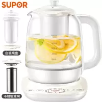 苏泊尔(SUPOR)养生壶办公室白瓷炖盅煮茶器加厚玻璃电热水壶花茶燕窝壶1.5L 花茶壶