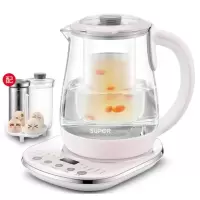 苏泊尔养生壶家用玻璃电煮茶壶全自动加厚煮茶器多功能养身烧水壶 浅蓝色
