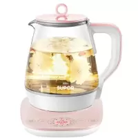 苏泊尔养生壶家用玻璃电煮茶壶全自动加厚煮茶器多功能养身烧水壶 浅黄色