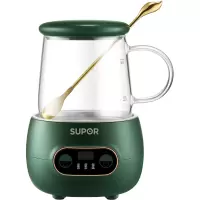 苏泊尔(SUPOR)养生壶0.4L迷你养生杯热牛奶杯电热杯煮花茶壶玻璃水杯 绿色