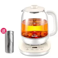 苏泊尔养生壶家用玻璃电煮茶壶全自动加厚煮茶器多功能养身烧水壶 米黄色