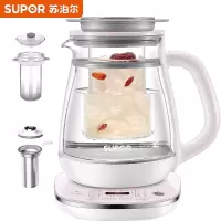 苏泊尔（SUPOR）养生壶 燕窝壶多功能加厚玻璃煮茶器 1.5L 电水壶电热水壶花茶壶 燕窝炖盅 双层壶体-预约定时