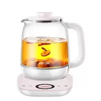苏泊尔新款养生壶家用多功能办公室小型迷你煮茶器煮茶玻璃花茶壶 白色
