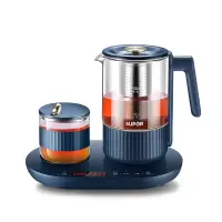 苏泊尔煮茶器家用多功能全自动办公室小型养生壶玻璃迷你煮花茶壶 蓝色