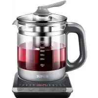 苏泊尔养生壶家用多功能蒸煮茶器办公室小型玻璃全自动迷你花茶壶 银灰色