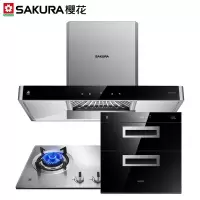 樱花 SAKURA 18立方欧式抽油烟机燃气灶具消毒柜热水器厨房套装多件套吸油烟机自动清洗 (烟灶销三件套)1 天然气