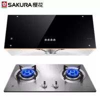 樱花 SAKURA 抽油烟机家用厨房顶吸式大吸力中式油烟机燃气灶套装不锈钢燃气灶双灶具煤气灶 [液化气]