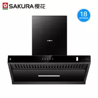 樱花吸抽油烟机家用吸力大厨房欧式自动清洗小型顶吸式油烟机 黑色
