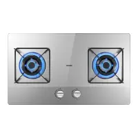 老板台嵌两用燃气灶煤气灶双灶新品4.1kW不锈钢灶具 银色 液化气