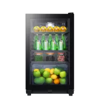 Haier/海尔 100L冰吧家用客厅冰箱冷藏酒柜茶叶保鲜柜 黑色100L