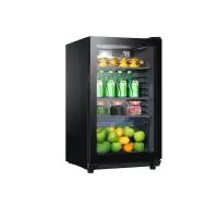 海尔(Haier)家用客厅酒柜办公室小型冰吧 水果茶叶红酒饮料保鲜柜客厅冰箱 100升时尚冰吧