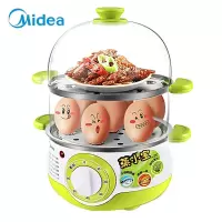 美的(Midea)煮蛋器 家用早餐机 多用电蒸锅 智能防干烧 草绿色3.5升 防烧干3.5升