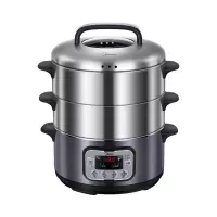 美的（Midea）电蒸锅多功能家用全自动多层电蒸笼蒸菜神器蒸锅电18.4升大容量 〖银灰色〗14.8升