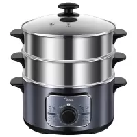 美的(Midea)多用途锅10L多功能电蒸锅 电煮锅 电热锅 智能定时 三层 不锈钢 防干烧智能 10升