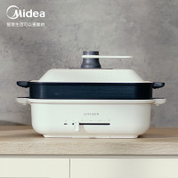 美的(Midea)多功能锅电火锅电煮热锅家用多用途4L大容量煎烤电炒锅智能断电分体鸳鸯不粘锅 [重磅新品]网红多功能料理