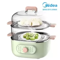 美的电蒸锅多功能家用蒸锅多层大容量小型多功能锅8L 青绿色