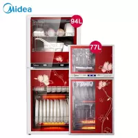 美的(Midea)立式消毒柜高温消毒家用小型厨房消毒碗柜碗筷烘干沥水双门不锈钢碗柜烘干  94L