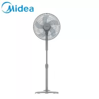 美的 Midea 机械式电风扇无极调速 三档风速 升降可调 摇头广角送风 家用落地扇(线下同款) 灰白色5叶机械落地扇
