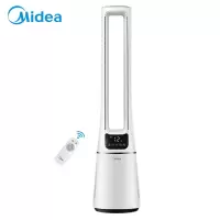 美的(Midea)无叶风扇空气循环净化扇家用智能电风扇遥控客厅直流变频安全 白色