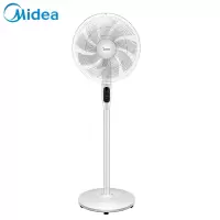 美的 Midea 机械式电风扇无极调速 三档风速 升降可调 摇头广角送风 家用落地扇(线下同款) 白色9叶变频遥控落地扇