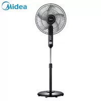 美的 Midea 机械式电风扇无极调速 三档风速 升降可调 摇头广角送风 家用落地扇(线下同款） 黑色5叶机械定时落地扇