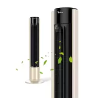 美的塔扇家用电风扇无叶风扇塔式立式宿舍定时柔风节能落地扇 金色