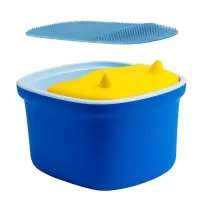 蓓慈洗脚盆洗脚桶保温家用塑料泡脚洗脚神器桶足浴三层泡脚桶 卡波蓝(硅胶按摩垫)