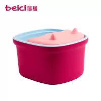 蓓慈儿童小泡脚桶泡脚盆家用脚动按摩洗脚盆足浴桶三层保温洗脚桶 摩卡粉