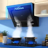 美的出品华凌抽油烟机家用小型侧吸式大吸力700小尺寸厨房抽烟机 不锈钢+经典黑