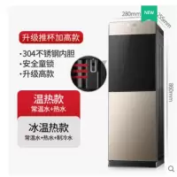 志高饮水机家用立式冰温热直饮机制冷热两用办公室桶装水台式新款 金色 防烧干款 冰热