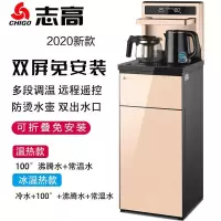 志高饮水机家用立式下置水桶冷热智能遥控新款全自动桶装水茶吧机 金色 冰温热