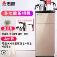 志高饮水机立式办公室家用下置水桶全自动冷热自动上水防烫茶吧机 金色 温热