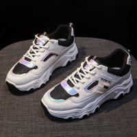 述雅老爹鞋女2021年春季新款厚底松糕透气百搭运动鞋火休闲鞋ins潮