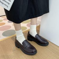 述雅小皮鞋女英伦风百搭单鞋女2021年新款学生韩版一脚蹬乐福鞋ins潮