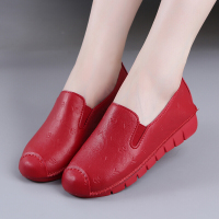 述雅乐福鞋女春秋懒人鞋软底妈妈鞋平底皮鞋松糕单鞋豆豆鞋老年健步鞋