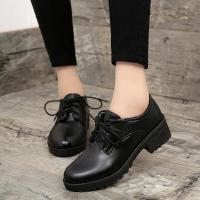 述雅系带工作鞋女全黑色软底防滑平底皮鞋厨房上班职业正装防水小黑鞋