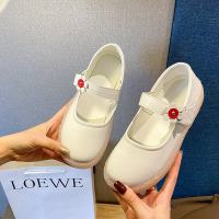 述雅单鞋女2021年新款百搭软底护士鞋舒适可爱花朵小白鞋春季浅口鞋子