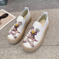 述雅2021年春季新款面包鞋女ins潮网红百搭厚底乐福鞋一脚蹬休闲板鞋