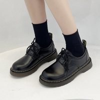 述雅英伦风百搭小皮鞋女2021新款春季日系厚底软妹jk制服鞋时尚单鞋女