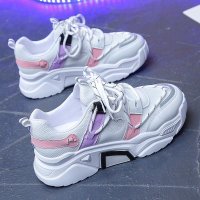 述雅女童运动鞋2021春季韩版软底轻便老爹鞋中大童女孩学生跑步鞋