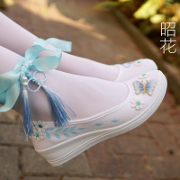 述雅春夏季新款原创古装古风改良汉服鞋子女搭配古代元素绣花表演舞蹈