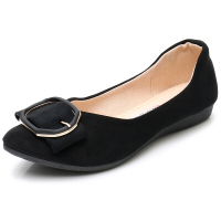 述雅老北京布鞋女春秋时尚款百搭单鞋平底豆豆鞋软底舒适上班鞋工作鞋