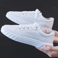 春季男士小白鞋透气帆布鞋韩版百搭潮男休闲板鞋小码学生男鞋38码