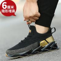 2021春季新款男鞋厚底增高刀锋运动休闲鞋子男士透气飞织网面鞋潮