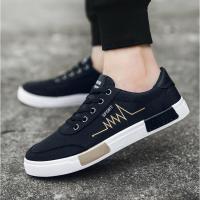 板鞋男2019春季新款潮流韩版学生帆布鞋个性百搭休闲运动鞋跑步鞋